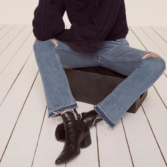 Reformation Distressed Mid Rise Slim Jeans Celtic Wash - Picture 5 of 14